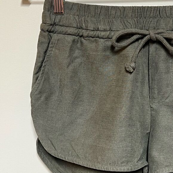 Aritzia Wilfred Habitus Lyocell Linen Blend Shorts Green Sz XS - Picture 5 of 8